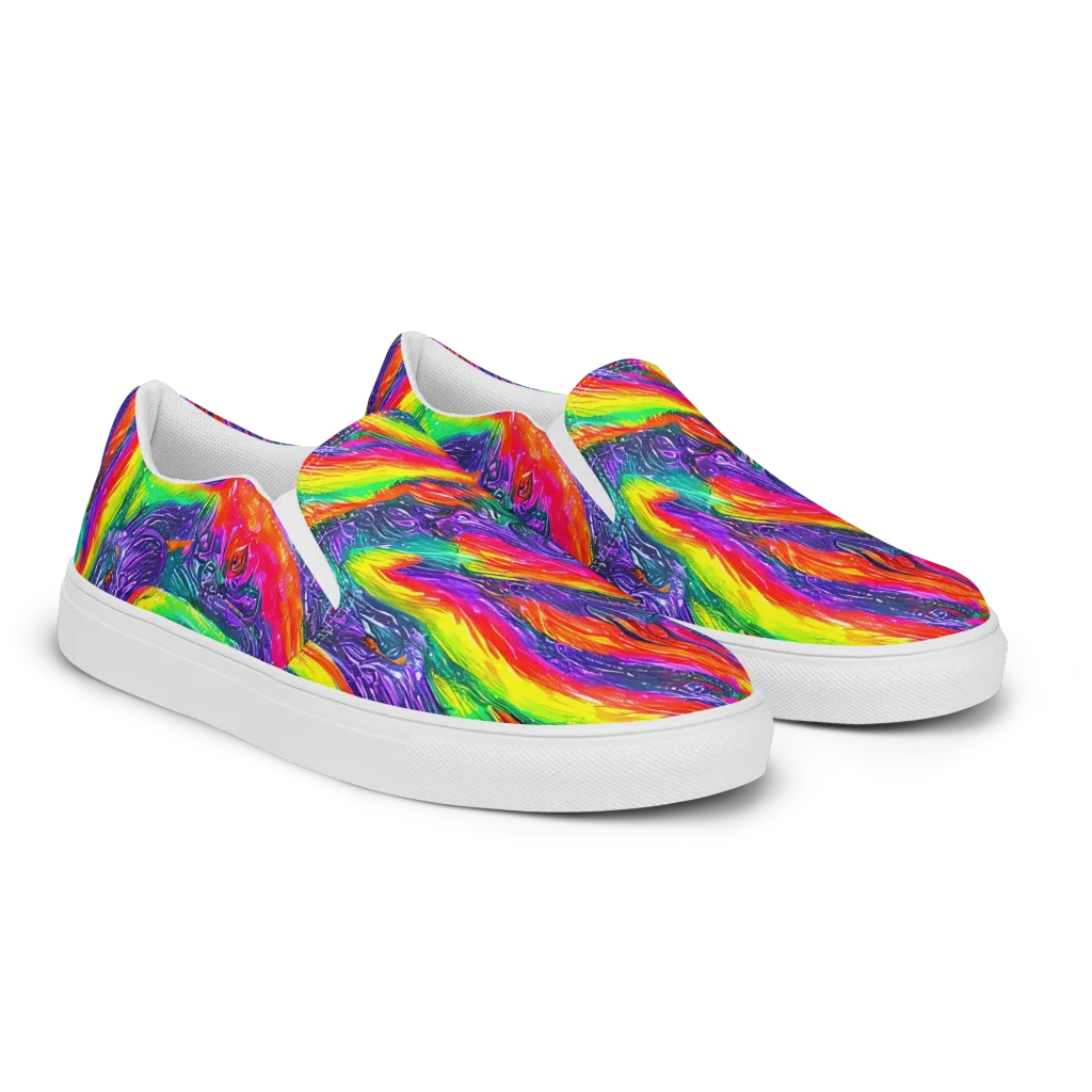 Afterglow Inferno on Men's Slip-On Canvas Shoes — Right Front