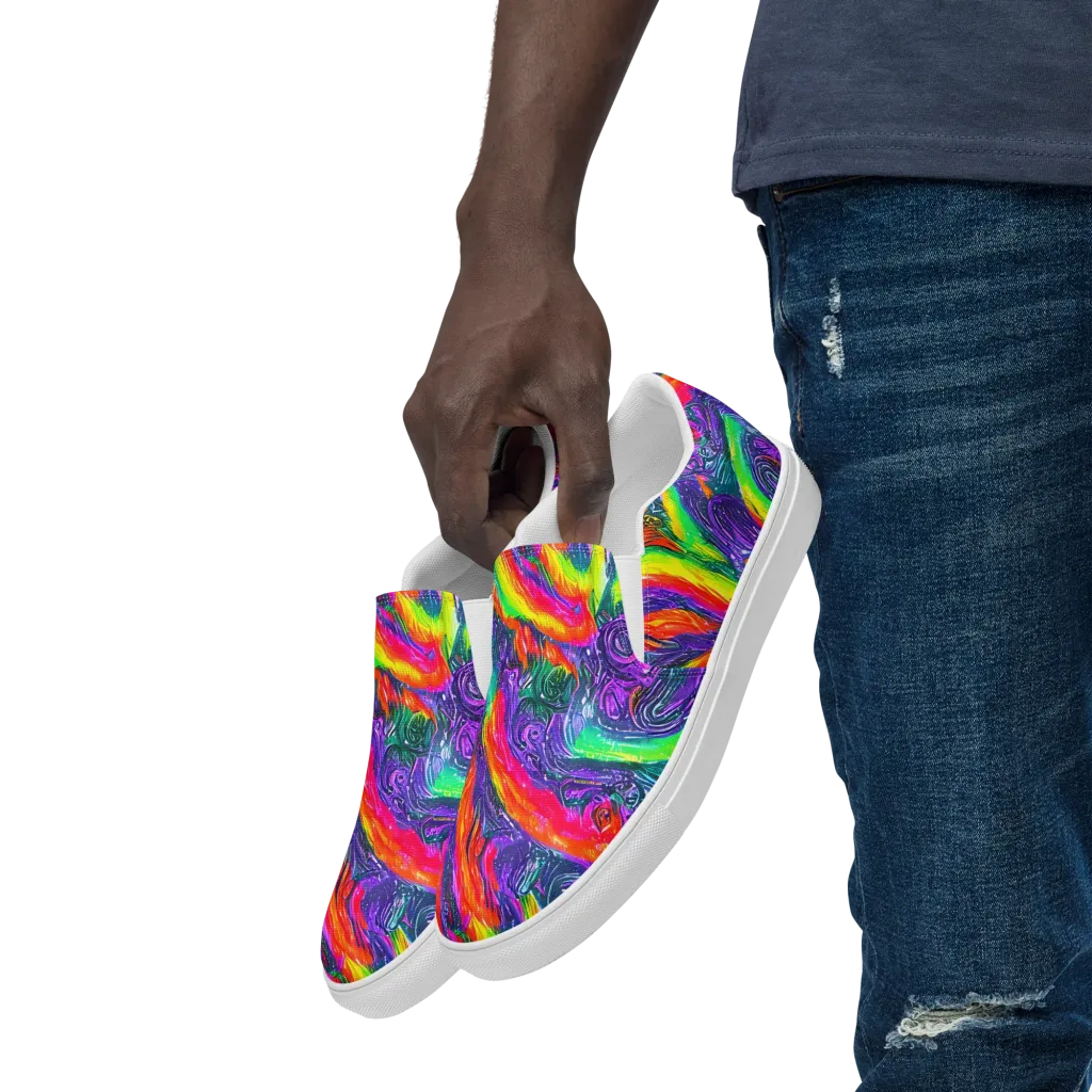 Afterglow Inferno on Men's Slip-On Canvas Shoes — Left Front