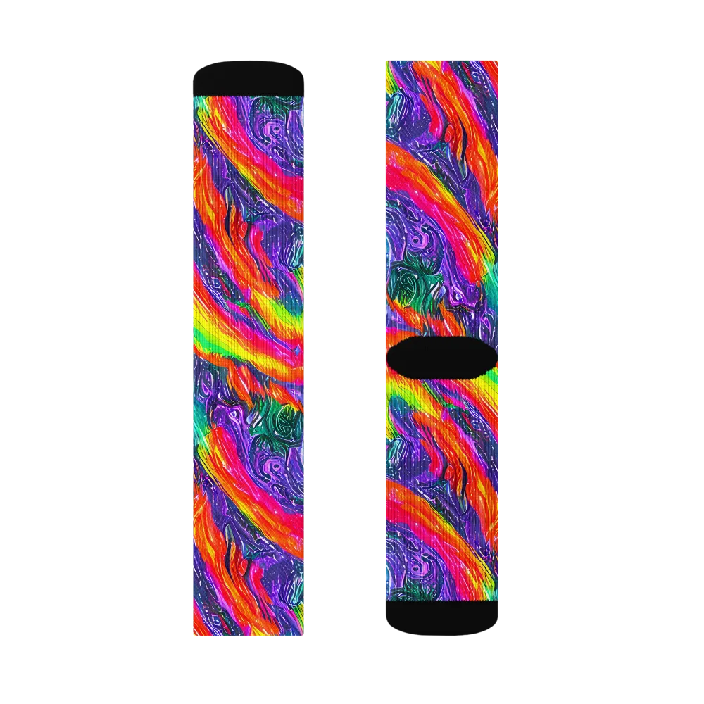Afterglow Inferno on Socks — Left Sock