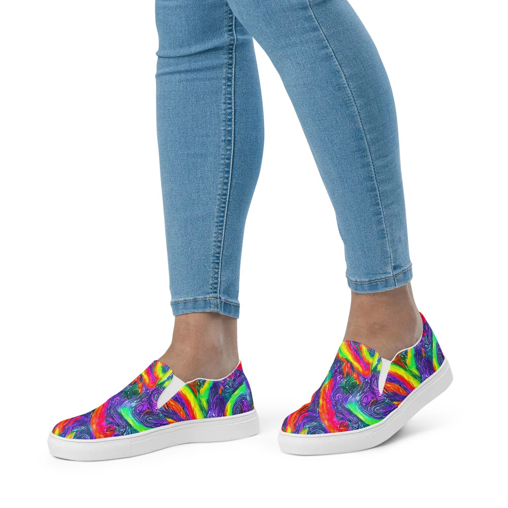 Afterglow Inferno on Women's Slip-On Canvas Shoes — Front