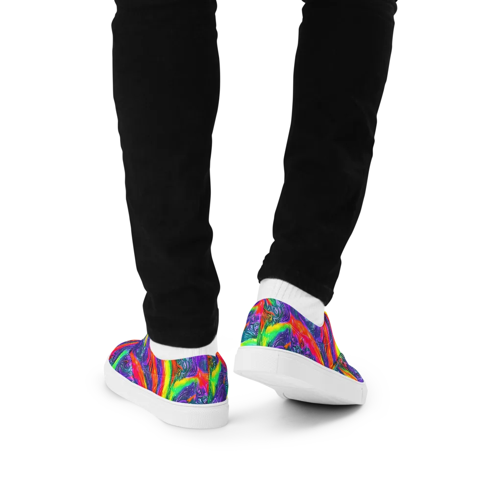 Afterglow Inferno on Men's Lace-Up Canvas Shoes — Back