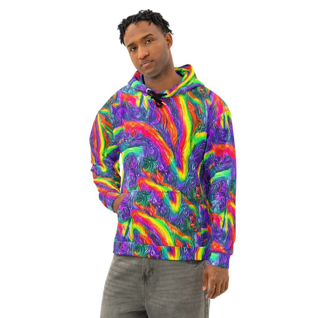 Afterglow Inferno on Cotton Hoodie — Left Front