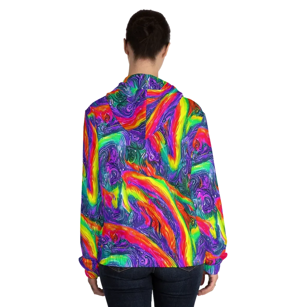 Afterglow Inferno on Women's Full-Zip Hoodie — Back On Person