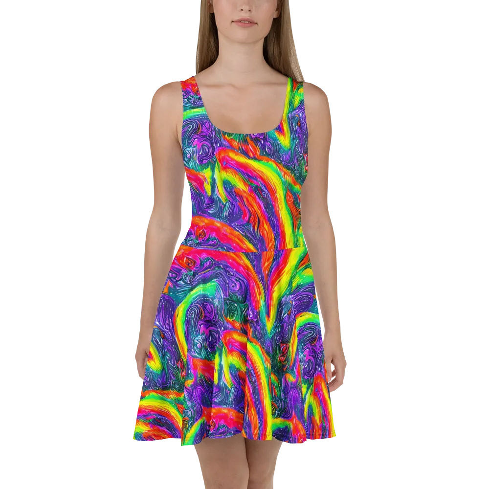 Afterglow Inferno on Skater Dress — Front