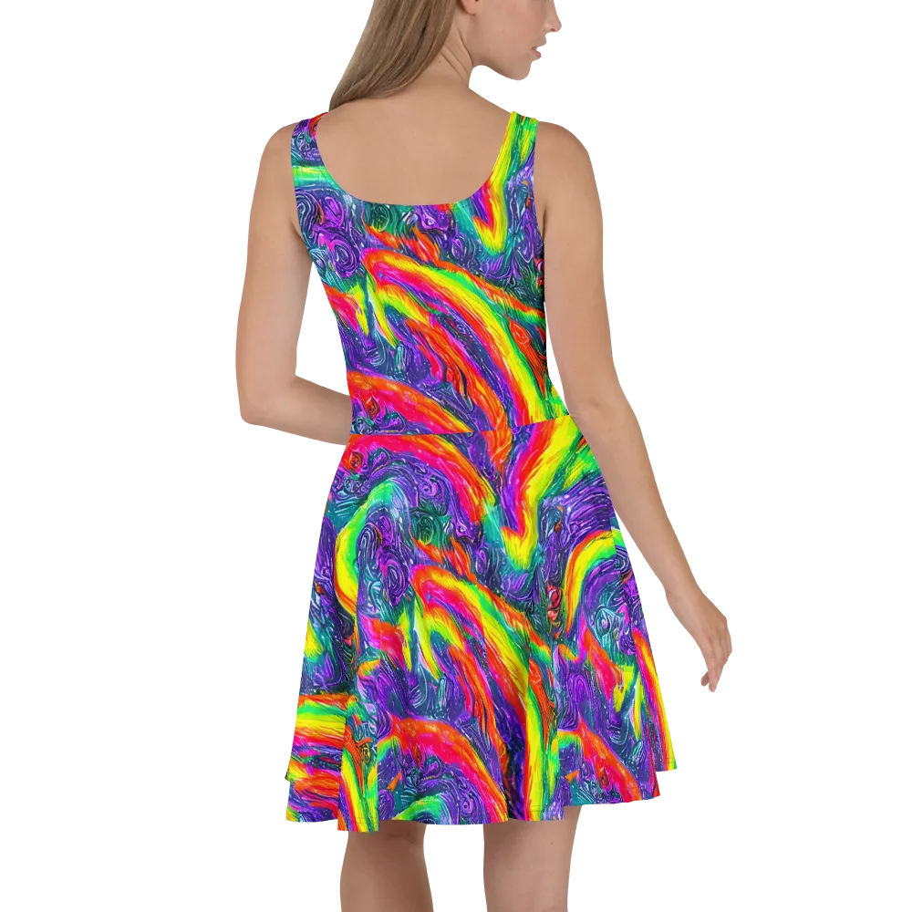 Afterglow Inferno on Skater Dress — Back