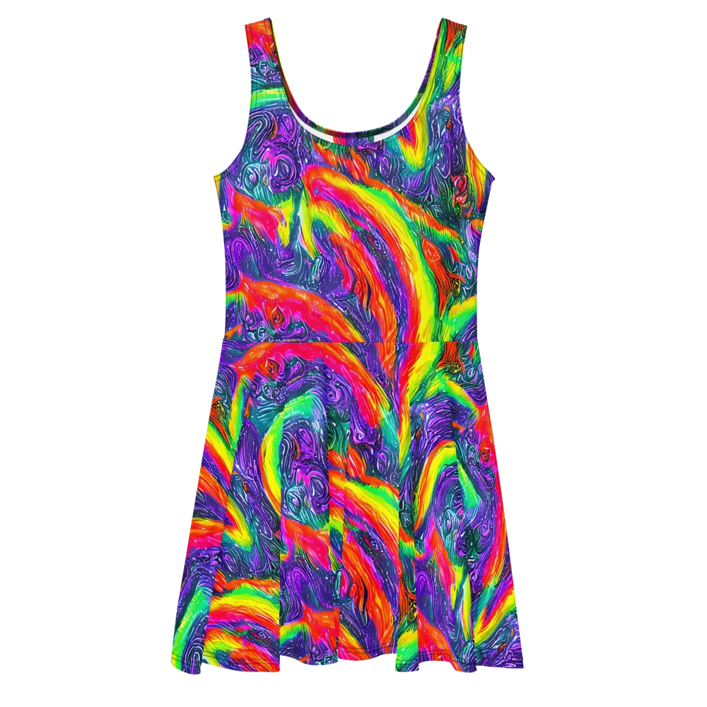 Afterglow Inferno on Skater Dress — Front