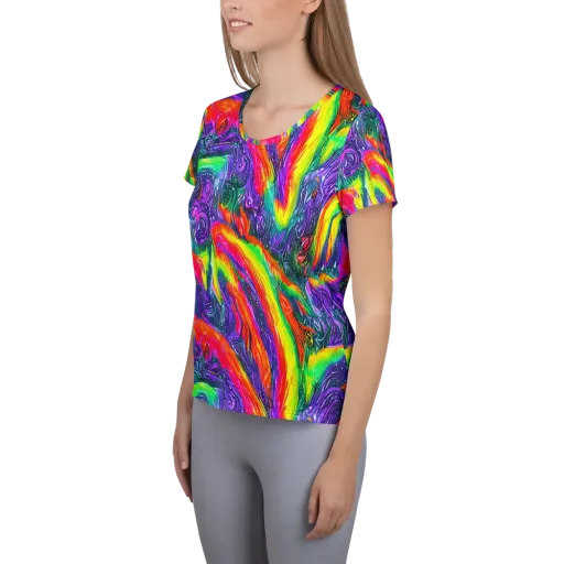 Afterglow Inferno on a Women's Athletic T-Shirt