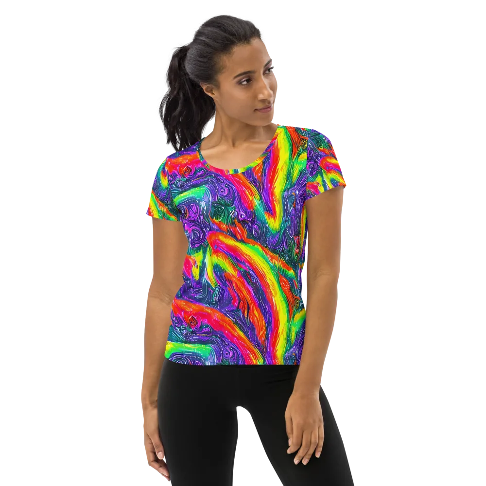 Afterglow Inferno on Women's Athletic T-Shirt — Front