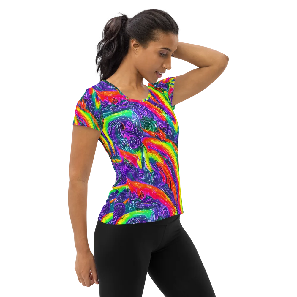 Afterglow Inferno on Women's Athletic T-Shirt — Right