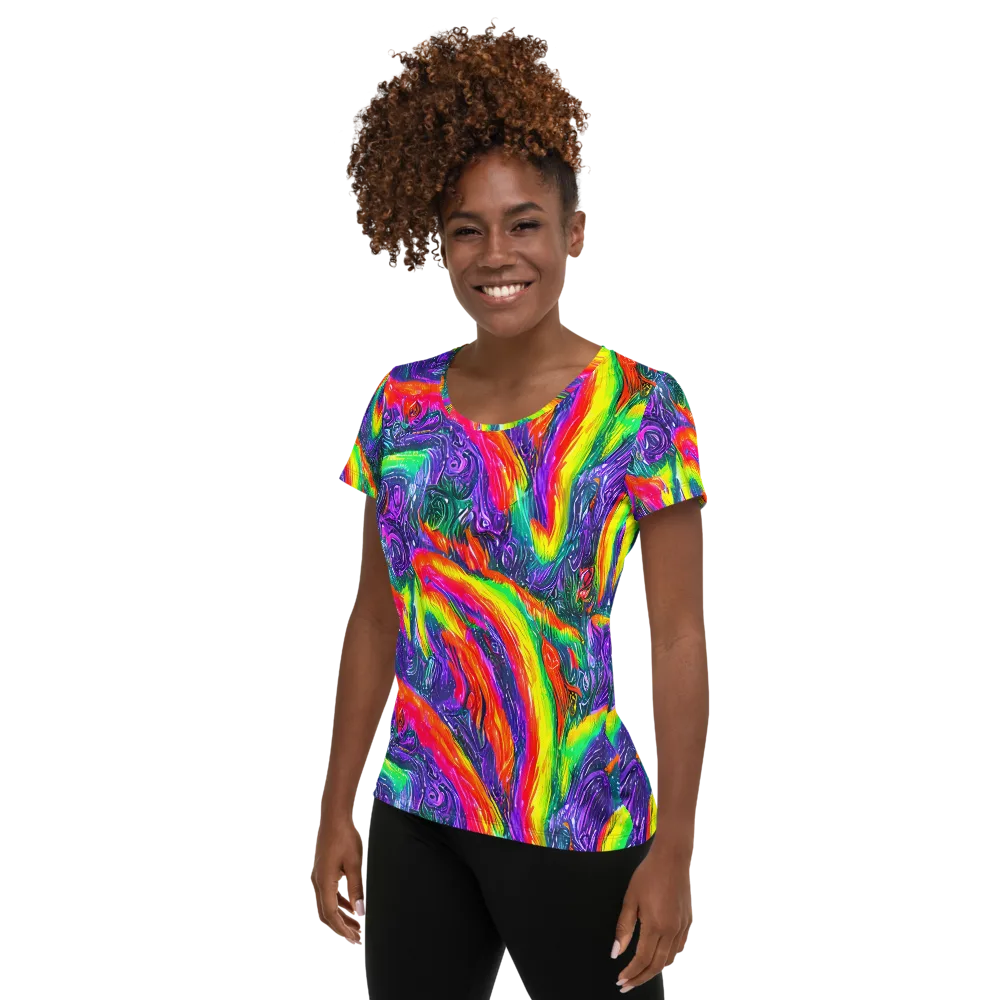 Afterglow Inferno on Women's Athletic T-Shirt — Left