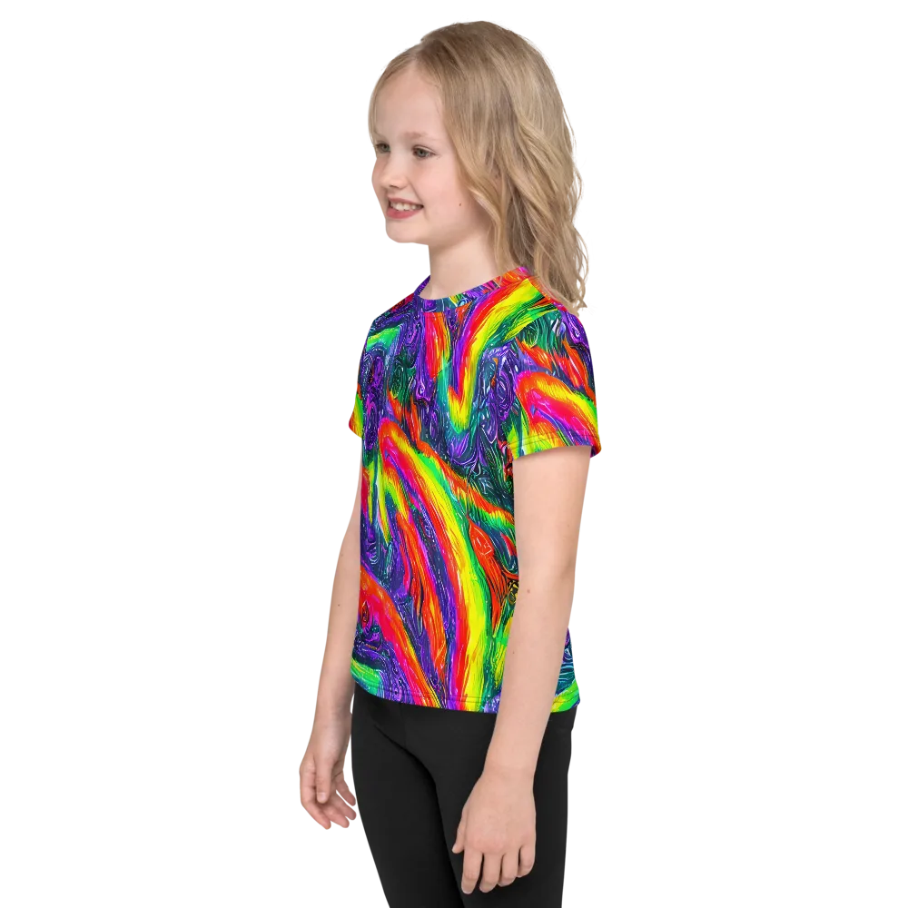 Afterglow Inferno on Kids Crew Neck T-Shirt — Left