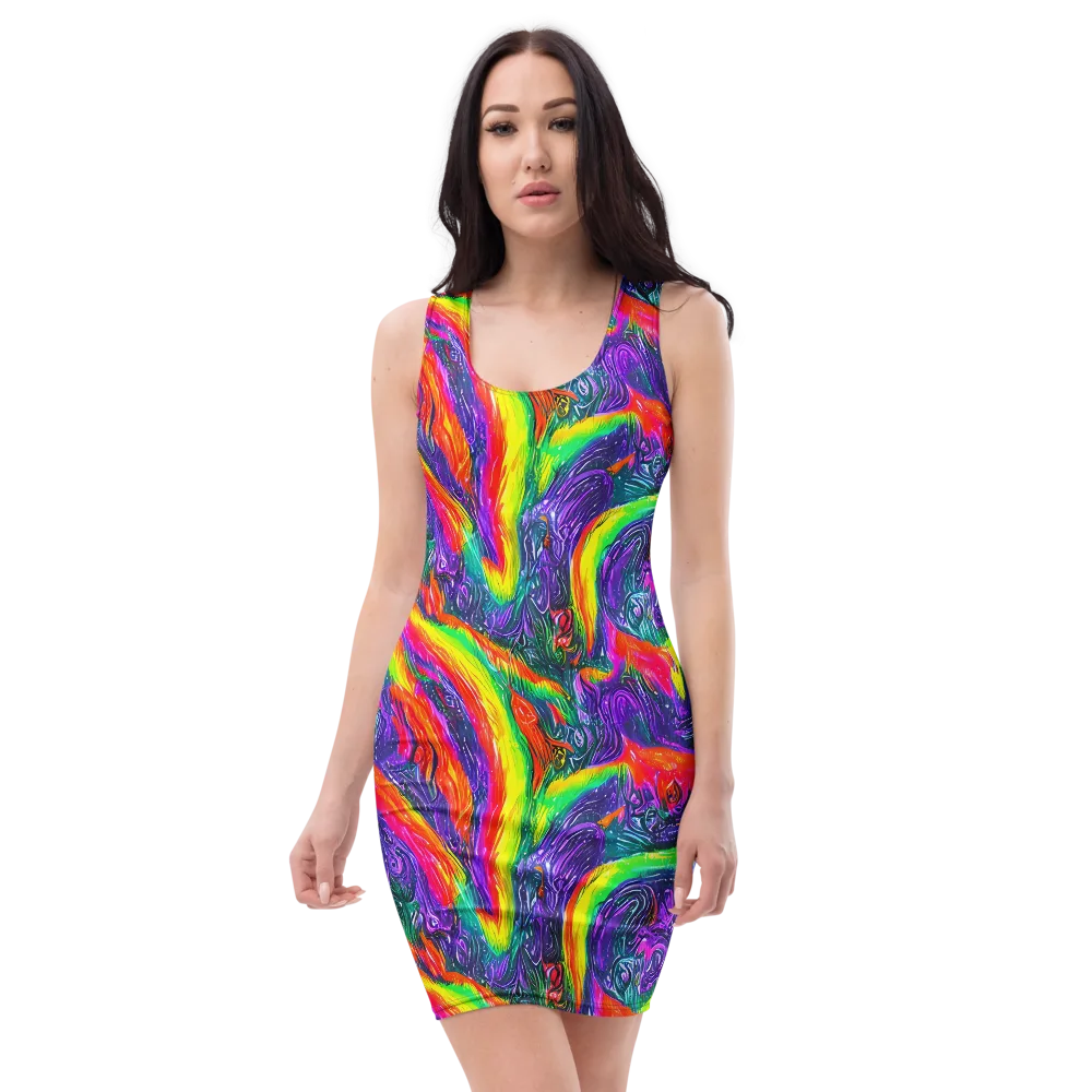 Afterglow Inferno on Bodycon Dress — Front