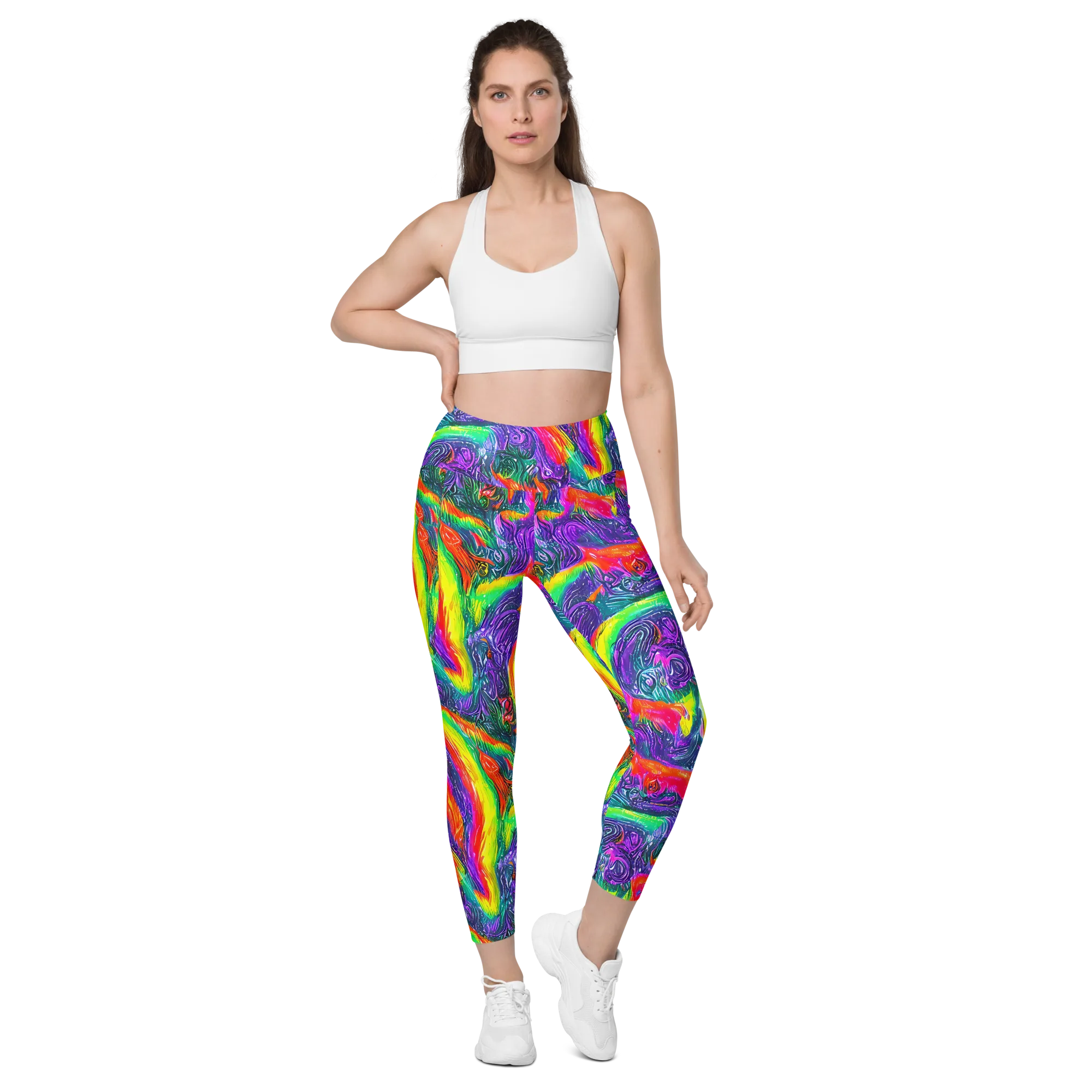 Afterglow Inferno on Leggings with Pockets — Front
