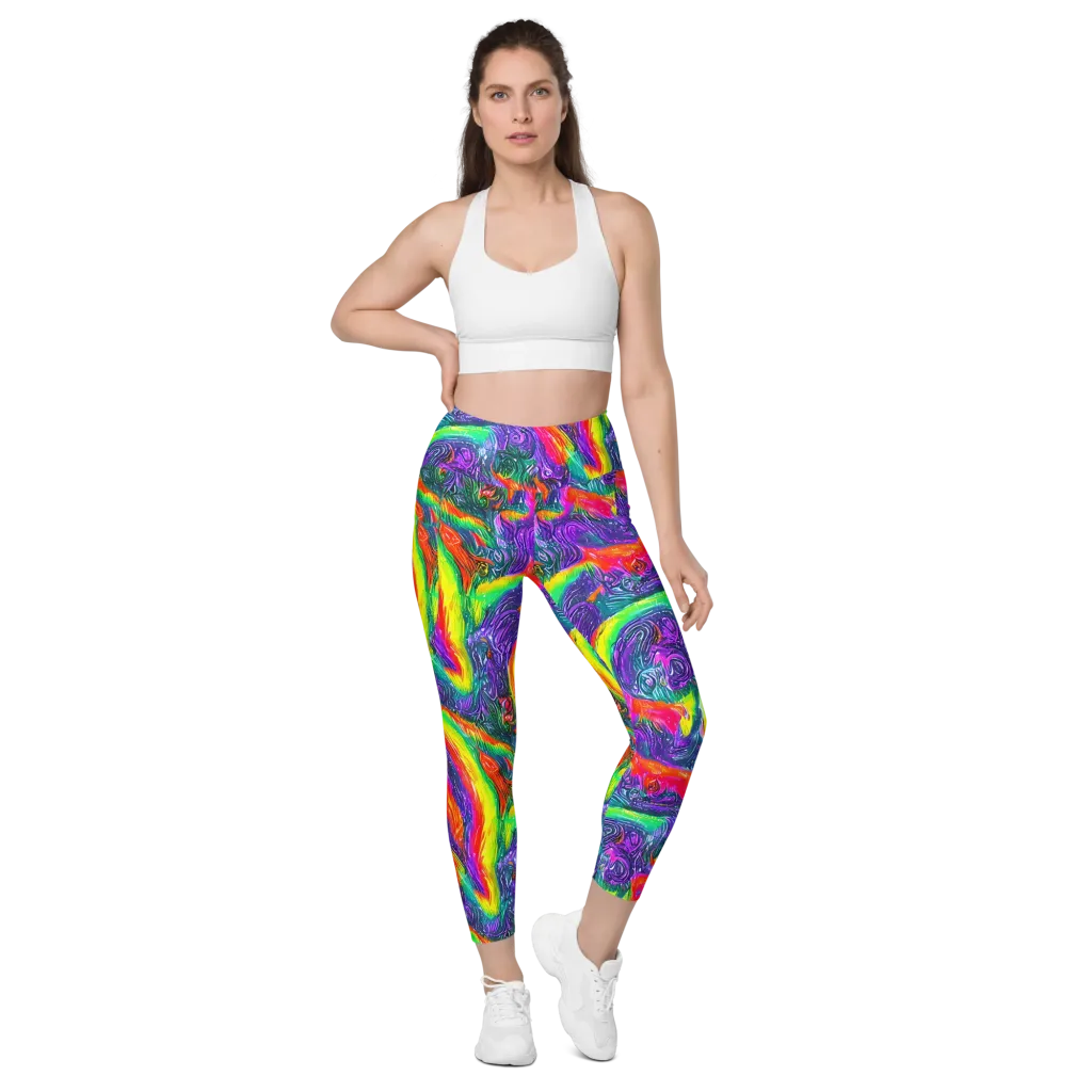 Afterglow Inferno on Leggings with Pockets — Front