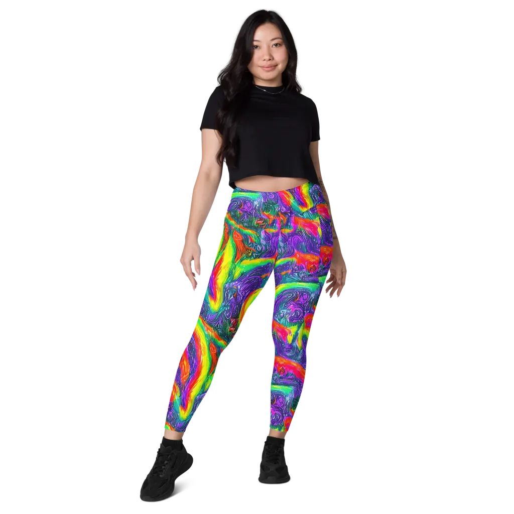 Afterglow Inferno on Leggings with Pockets — Front