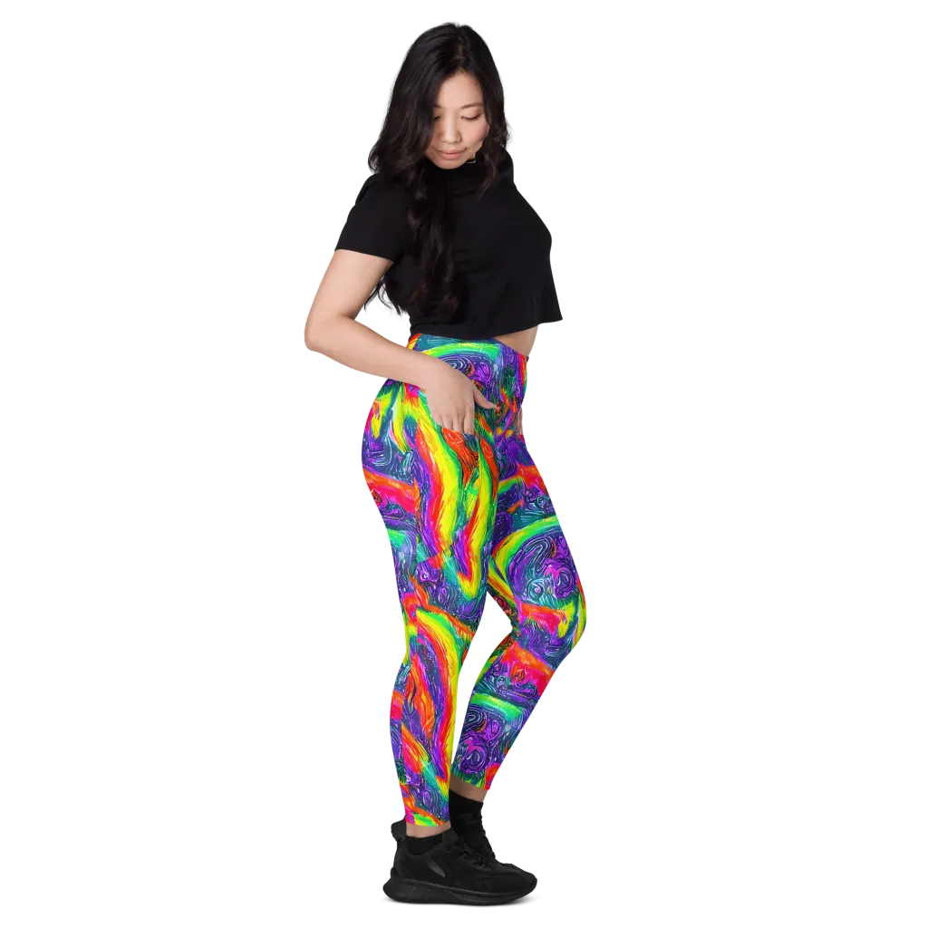 Afterglow Inferno on Leggings with Pockets — Right