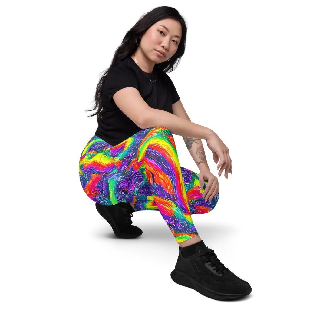 Afterglow Inferno on Leggings with Pockets — Right Front