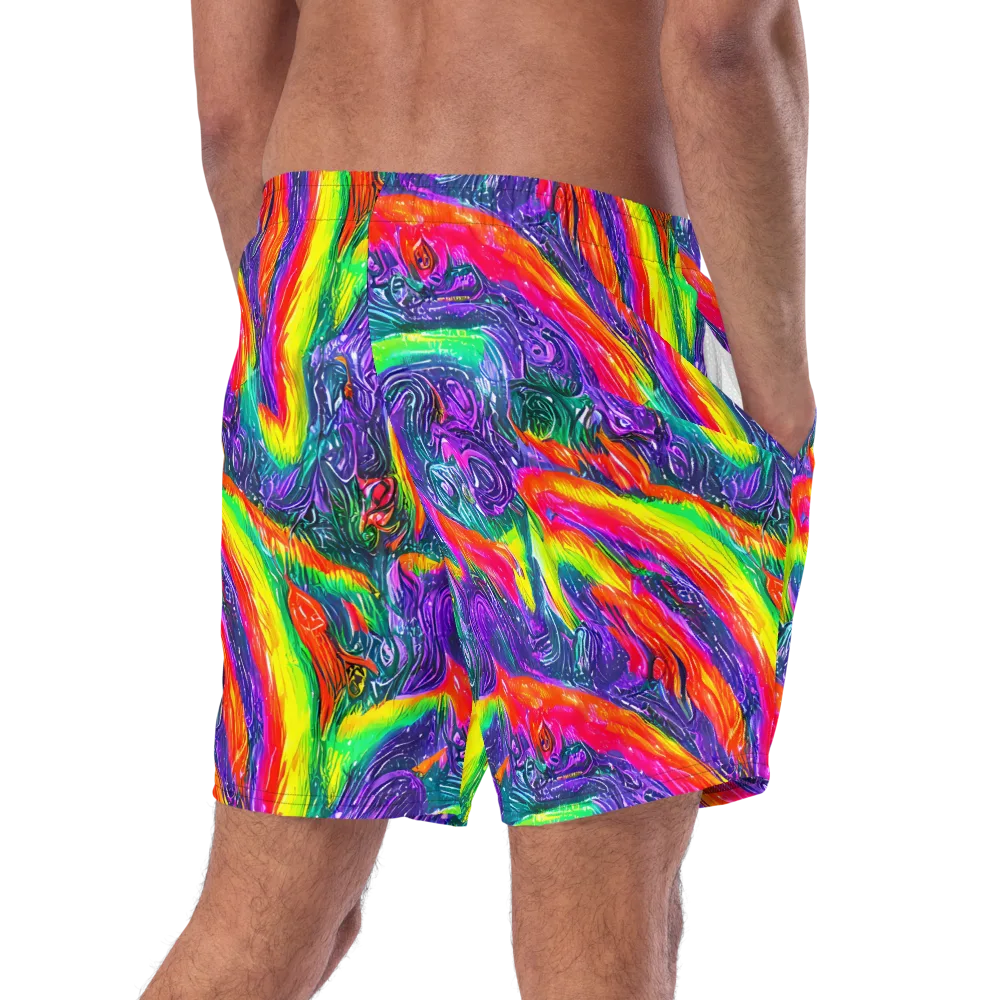 Afterglow Inferno on Swim Trunks — Right Back