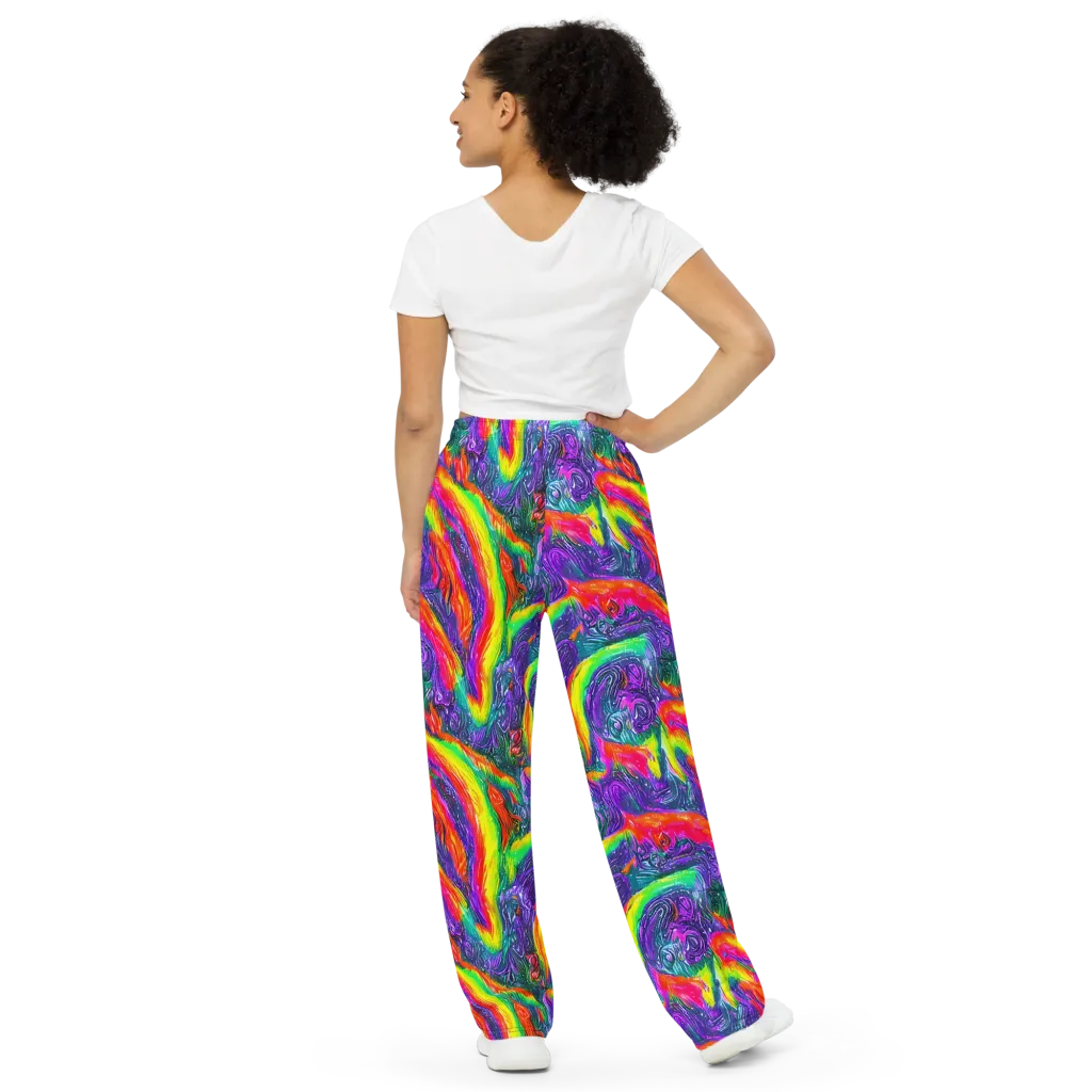 Afterglow Inferno on Wide-Leg Pants — Back