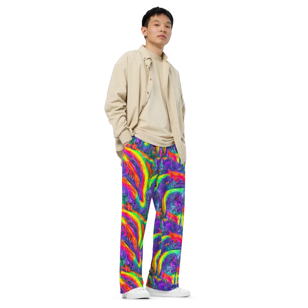 Afterglow Inferno on Wide-Leg Pants — Right Front