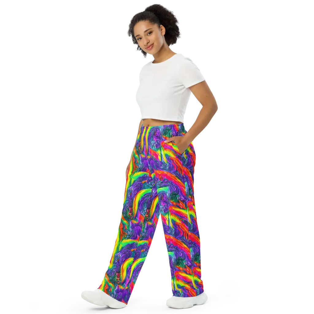 Afterglow Inferno on Wide-Leg Pants — Left Front