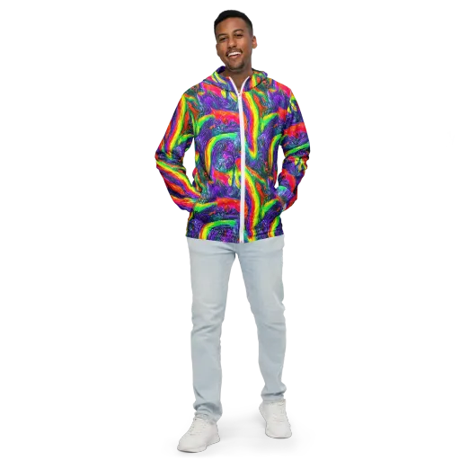 Afterglow Inferno on a Men's Windbreaker