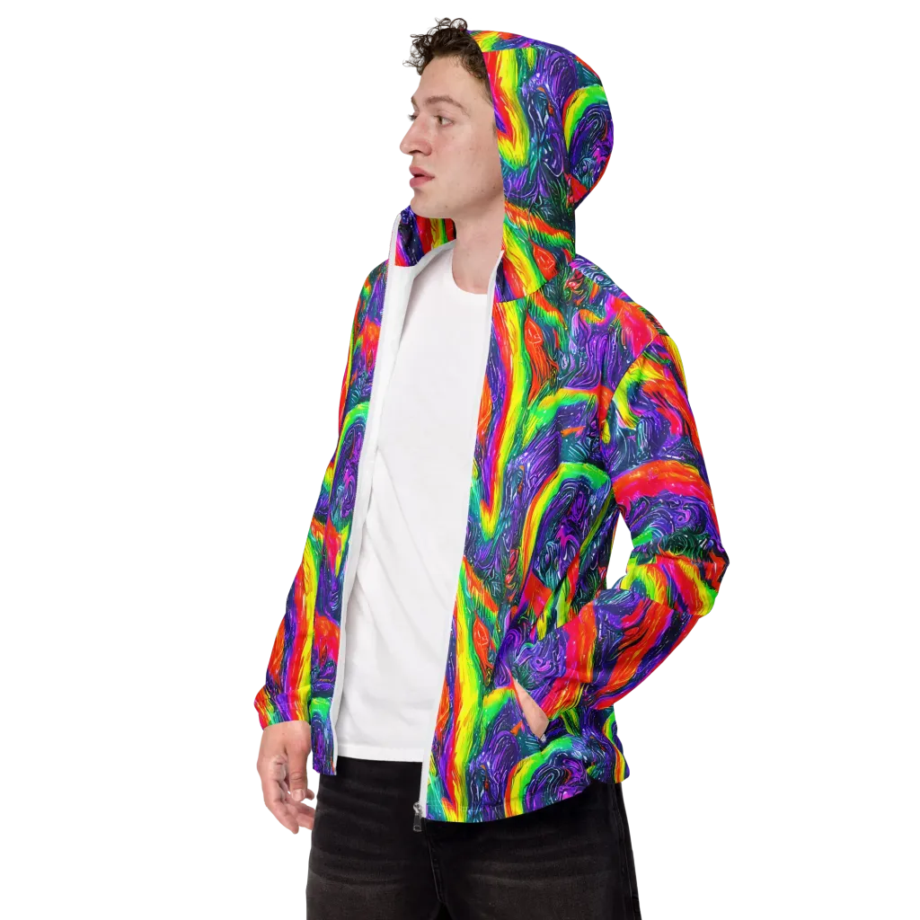 Afterglow Inferno on Men's Windbreaker — Left Front
