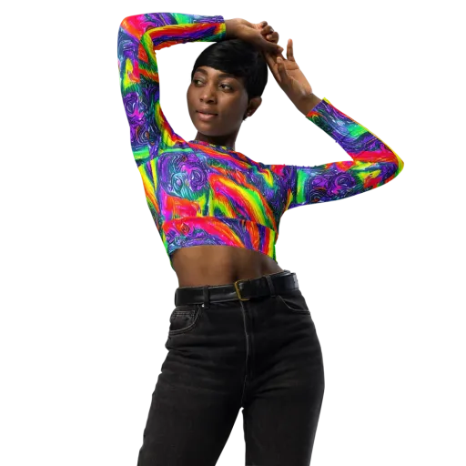 Afterglow Inferno on a Long Sleeve Crop Top