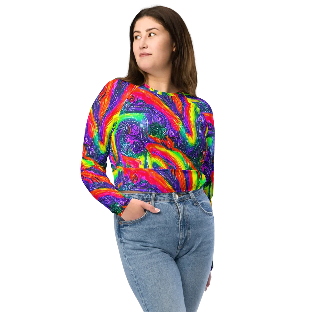Afterglow Inferno on Long Sleeve Crop Top — Front