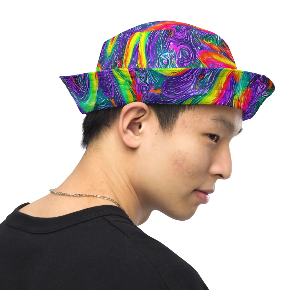 Afterglow Inferno on Reversible Bucket Hat — Right Outside