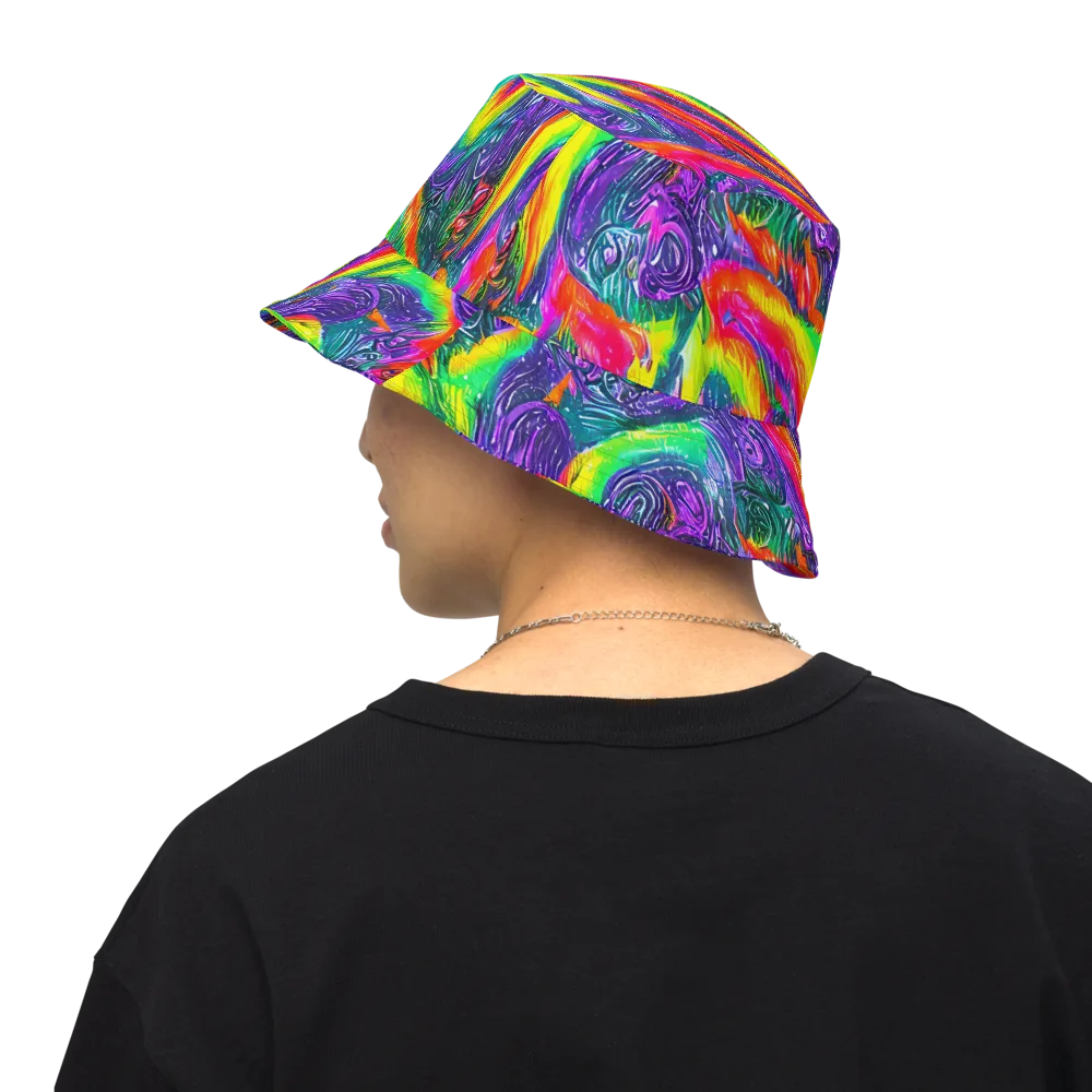 Afterglow Inferno on Reversible Bucket Hat — Back Inside