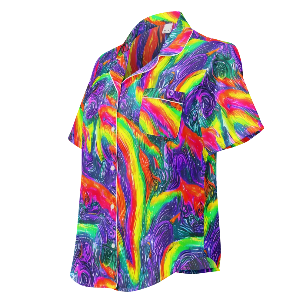 Afterglow Inferno on Women's Short Sleeve Pajama Top — Left Front