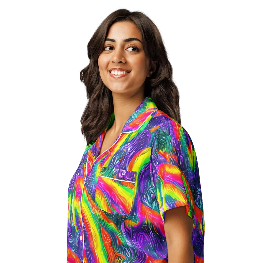 Afterglow Inferno on Women's Short Sleeve Pajama Top — Left Front