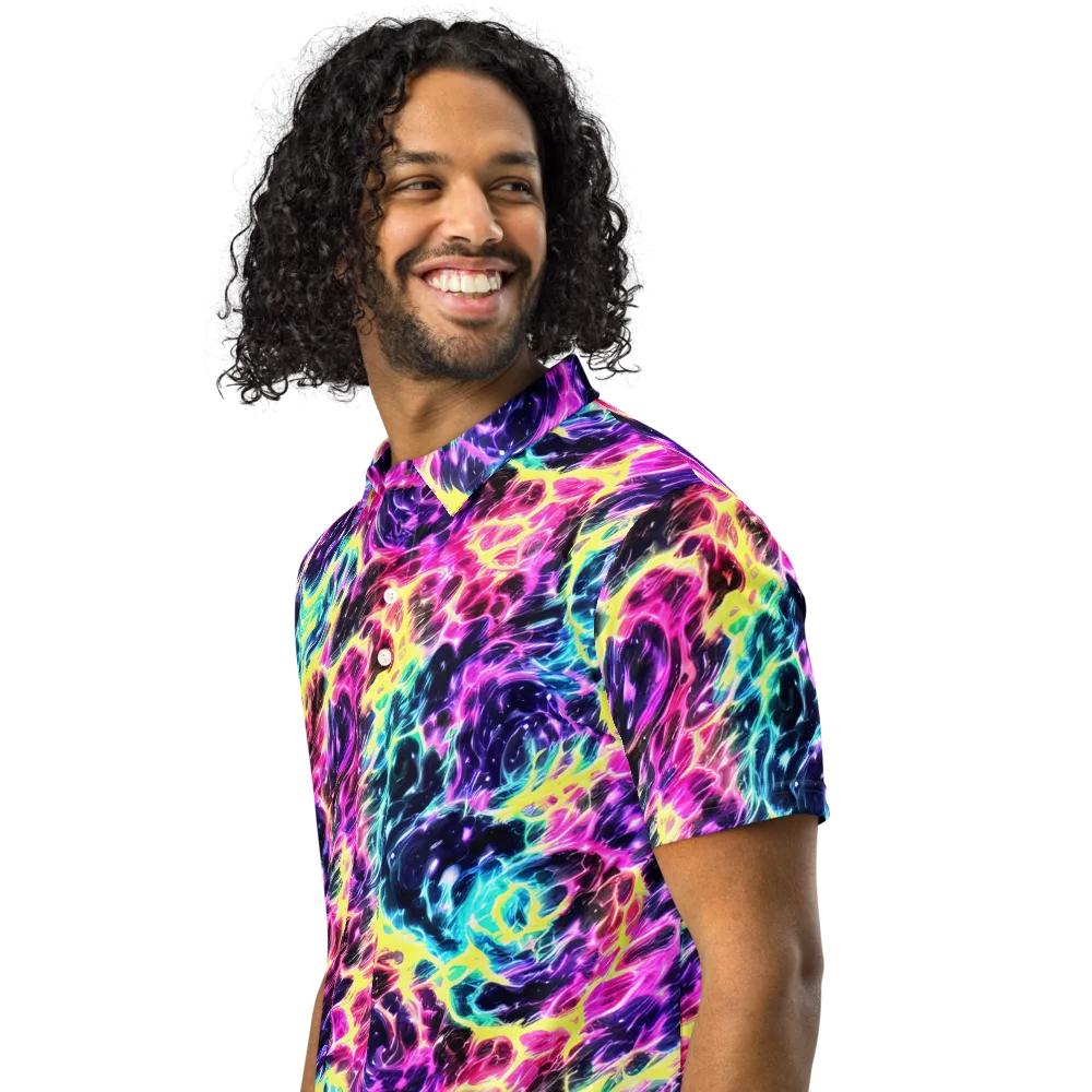 Prism Maelstrom on Men's Slim Fit Polo Shirt — Left Front