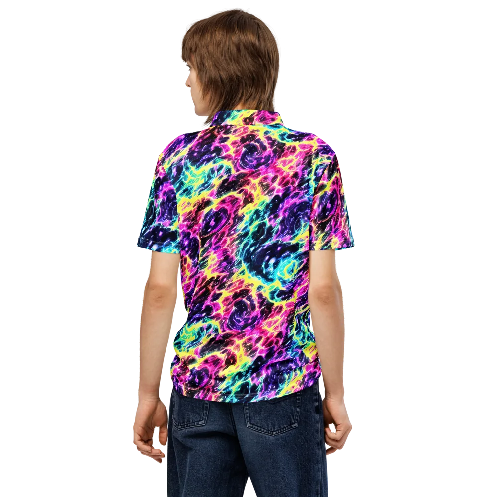 Prism Maelstrom on Men's Slim Fit Polo Shirt — Back