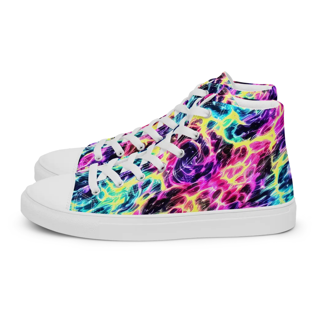 Prism Maelstrom on Men's High Top Canvas Shoes — Left