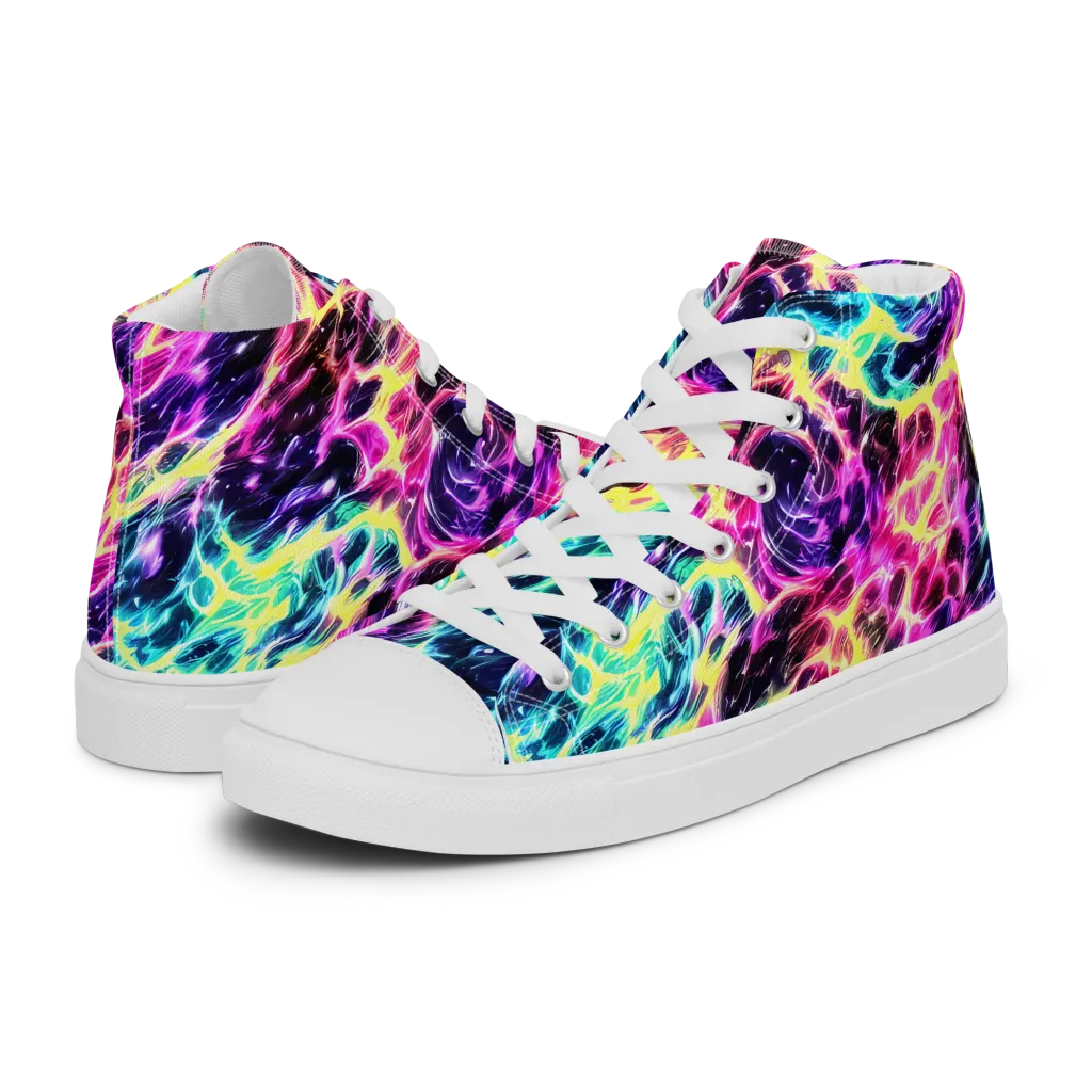 Prism Maelstrom on Men's High Top Canvas Shoes — Left