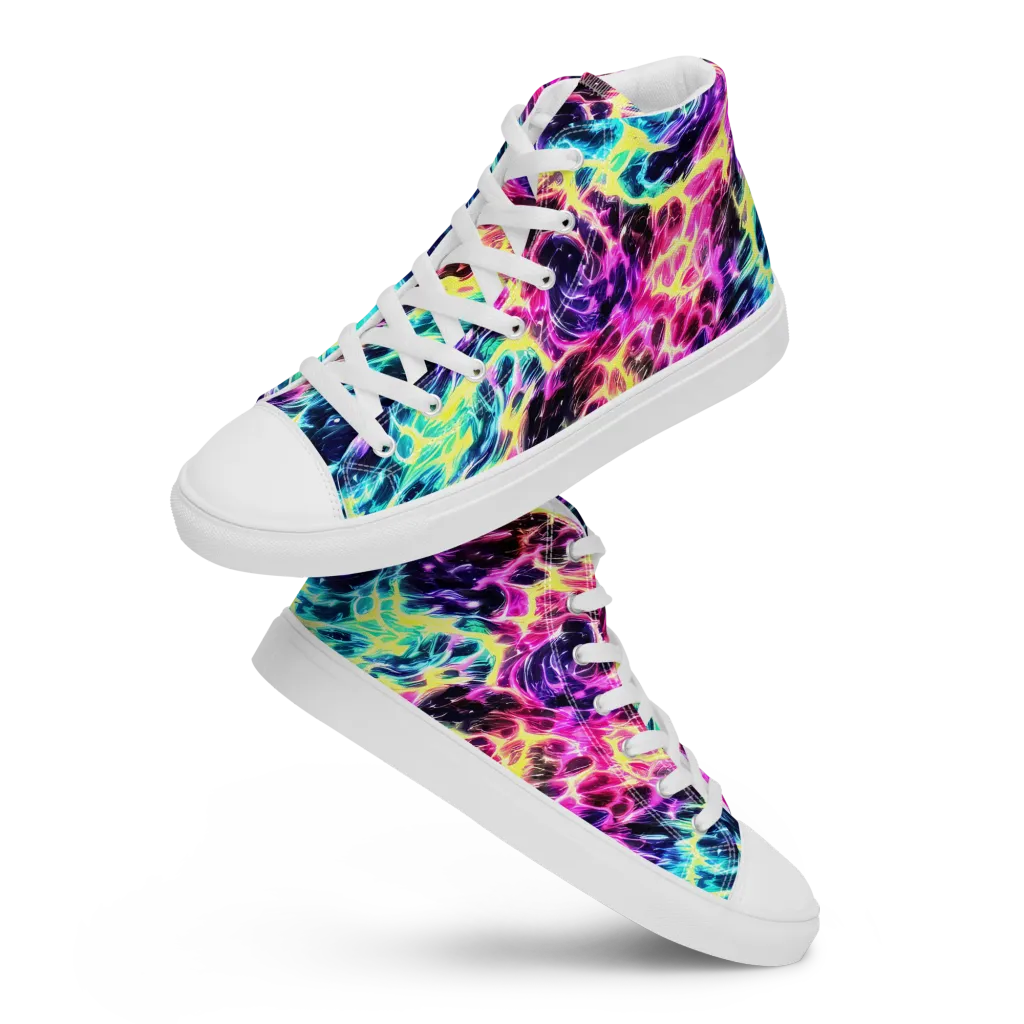 Prism Maelstrom on Men's High Top Canvas Shoes — Front
