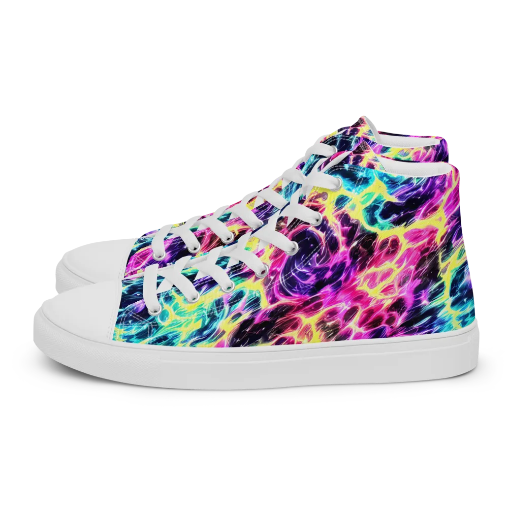 Prism Maelstrom on Women's High Top Canvas Shoes — Left