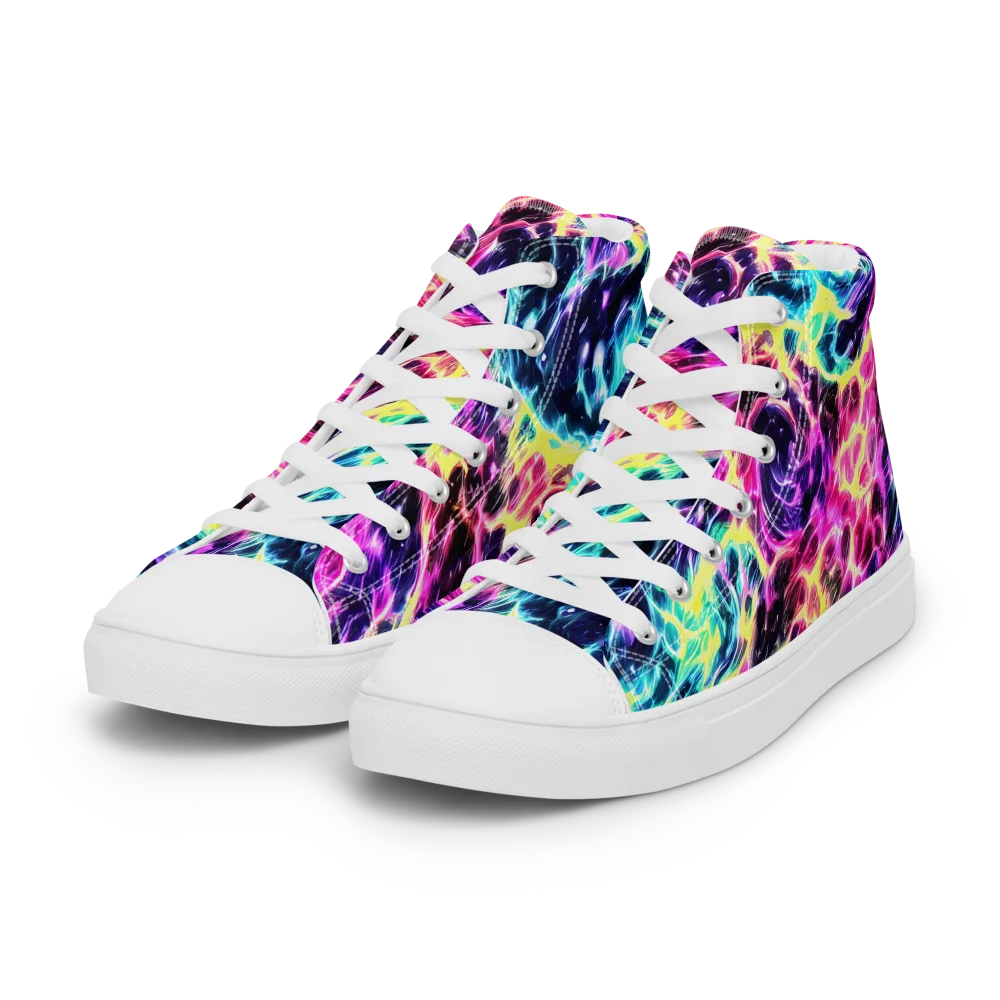 Prism Maelstrom on Women's High Top Canvas Shoes — Left Front