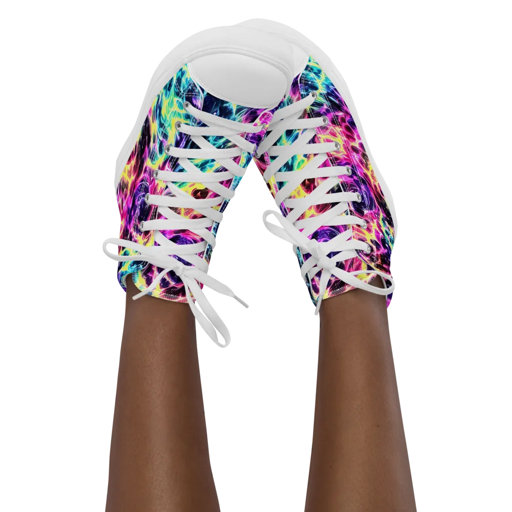 Prism Maelstrom on Women's High Top Canvas Shoes — Front