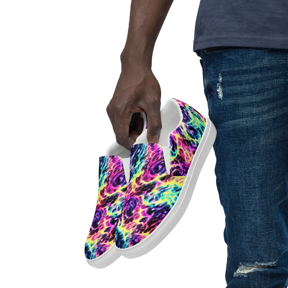 Prism Maelstrom on Men's Slip-On Canvas Shoes — Left Front