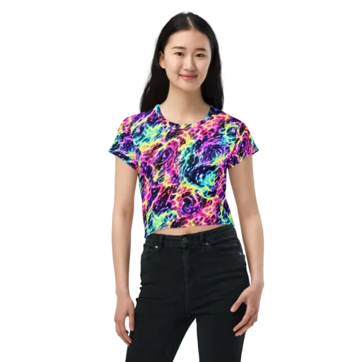 Prism Maelstrom Crop Tee on model