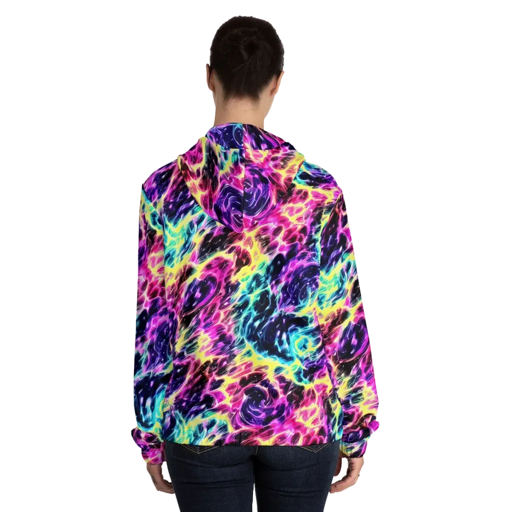 Prism Maelstrom on Women's Full-Zip Hoodie — Back On Person