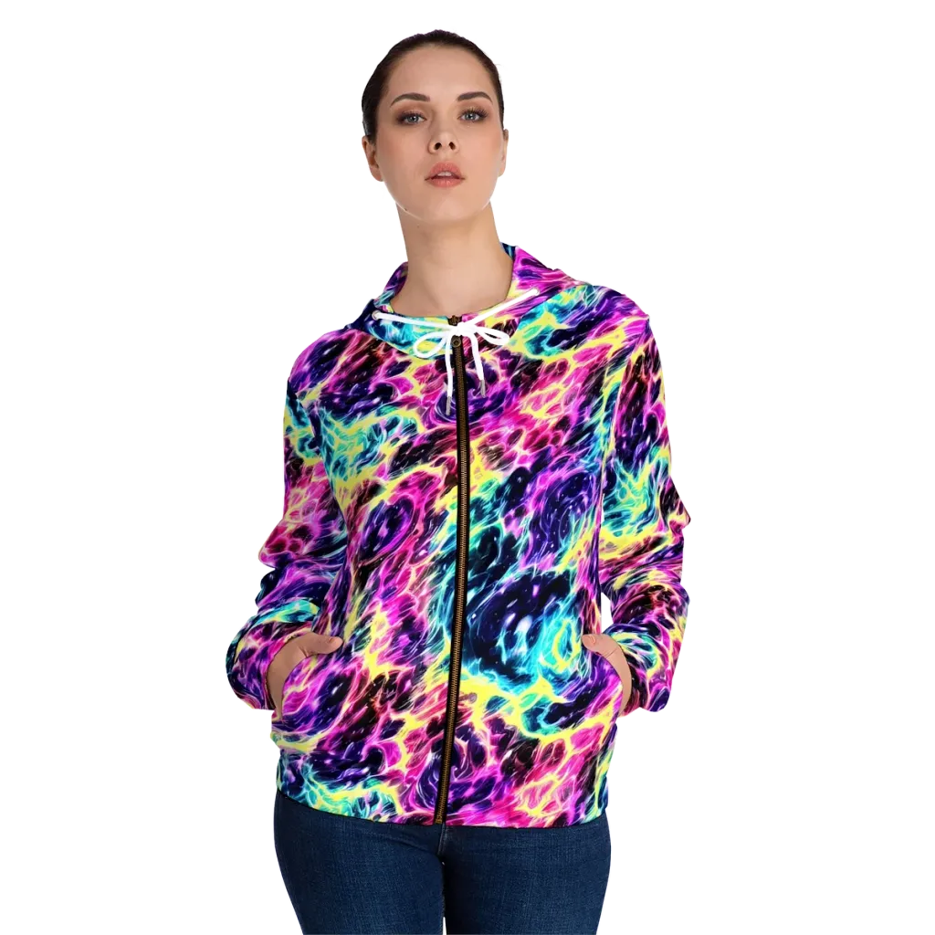 Prism Maelstrom on Women's Full-Zip Hoodie — Front On Person
