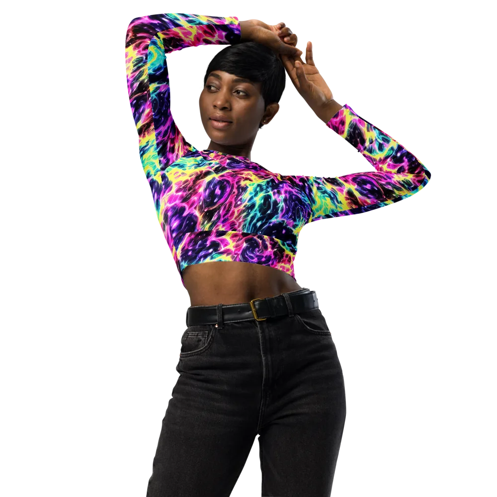 Prism Maelstrom on Long Sleeve Crop Top — Front
