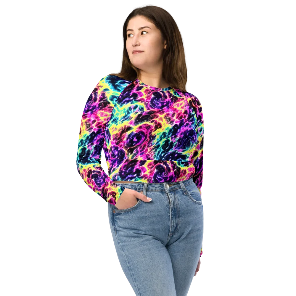 Prism Maelstrom on Long Sleeve Crop Top — Front