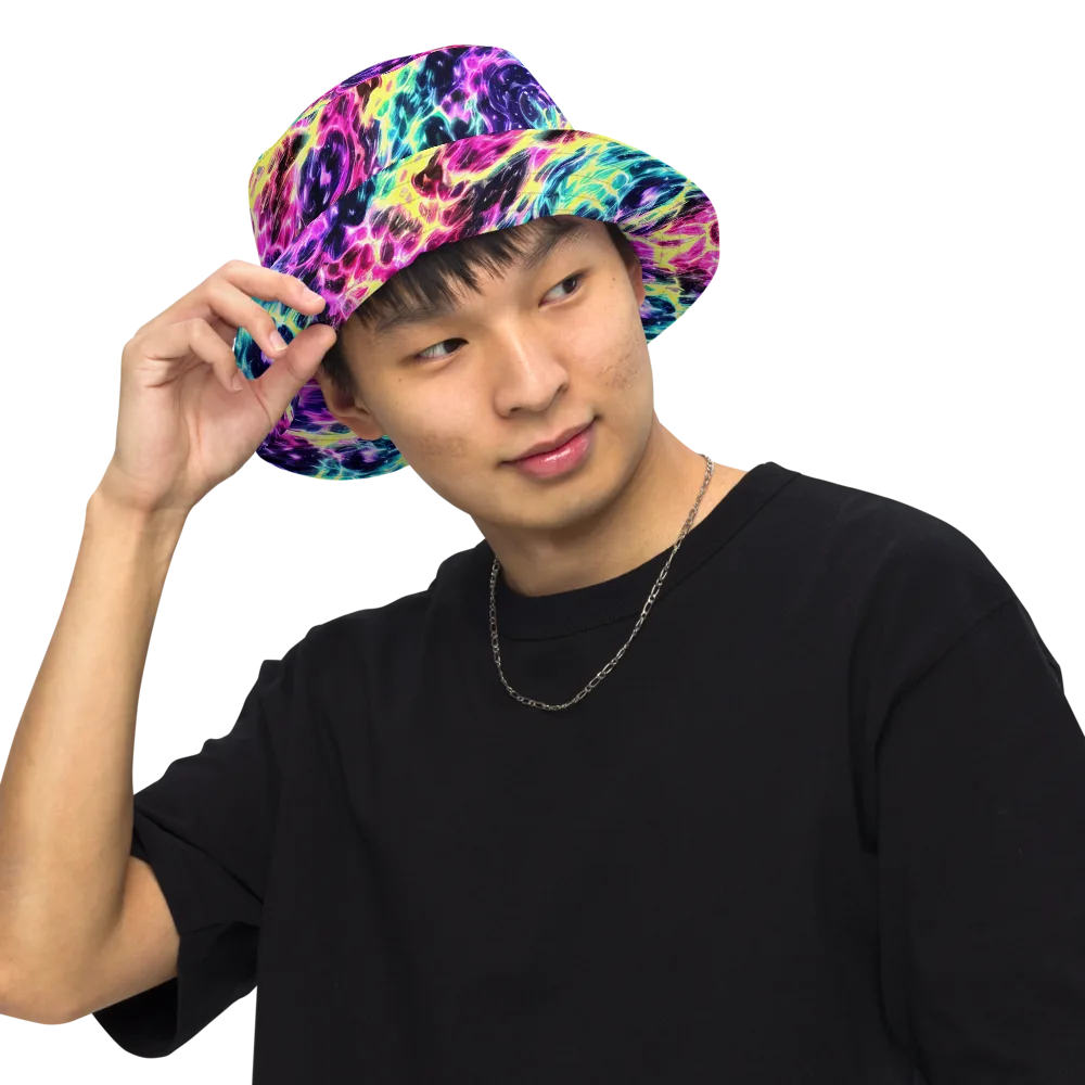 Prism Maelstrom on Reversible Bucket Hat — Front Inside