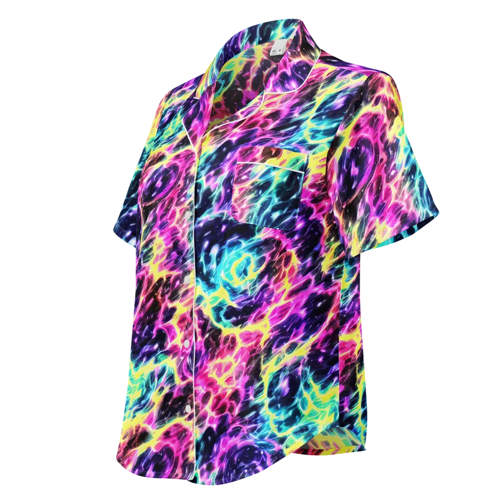 Prism Maelstrom on Women's Short Sleeve Pajama Top — Left Front