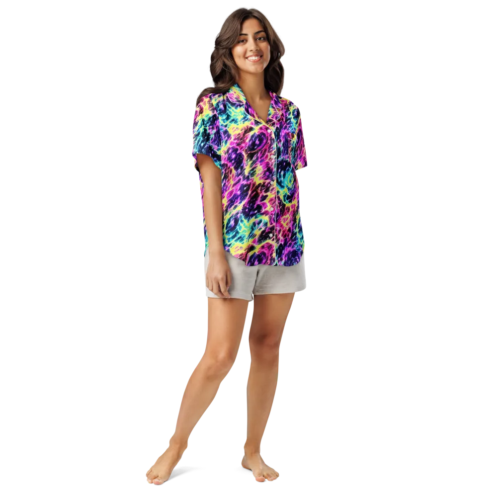 Prism Maelstrom on Women's Short Sleeve Pajama Top — Front